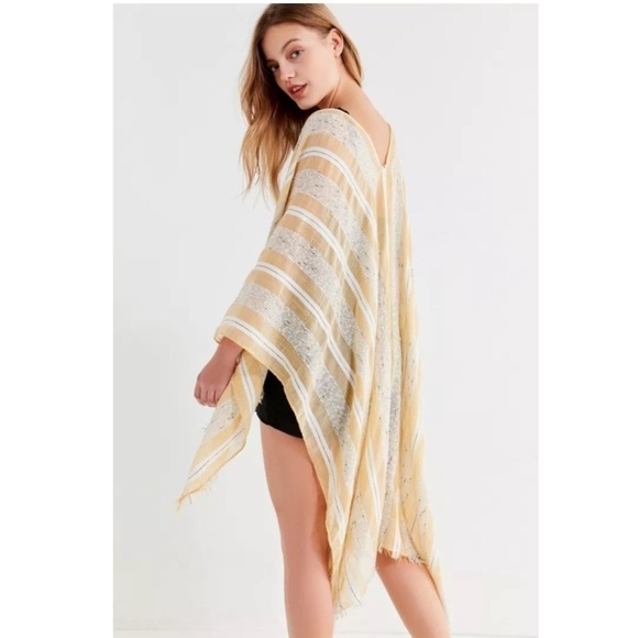 Urban Outfitters Textured Striped Ruana shawl wrap poncho - Picture 2 of 7